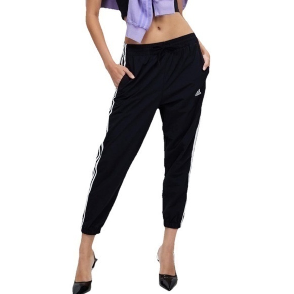 NWT Adidas White Stripes Pants 7/8 Cropped Size 2X 2XL XXL New $50 Activewear
